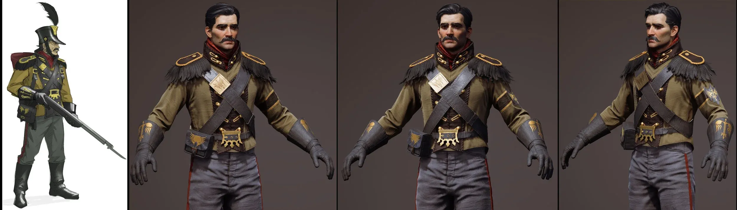 Character art for a Legion Sangre rifleman, a Tier 4 enemy.