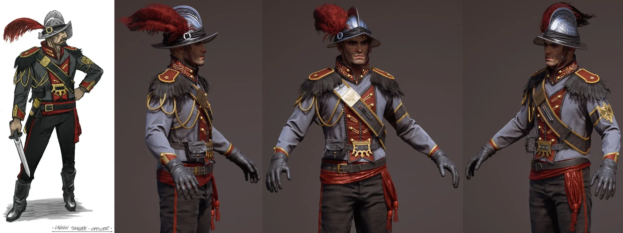 Character art for a Legion Sangre officer, a Tier 4 enemy.