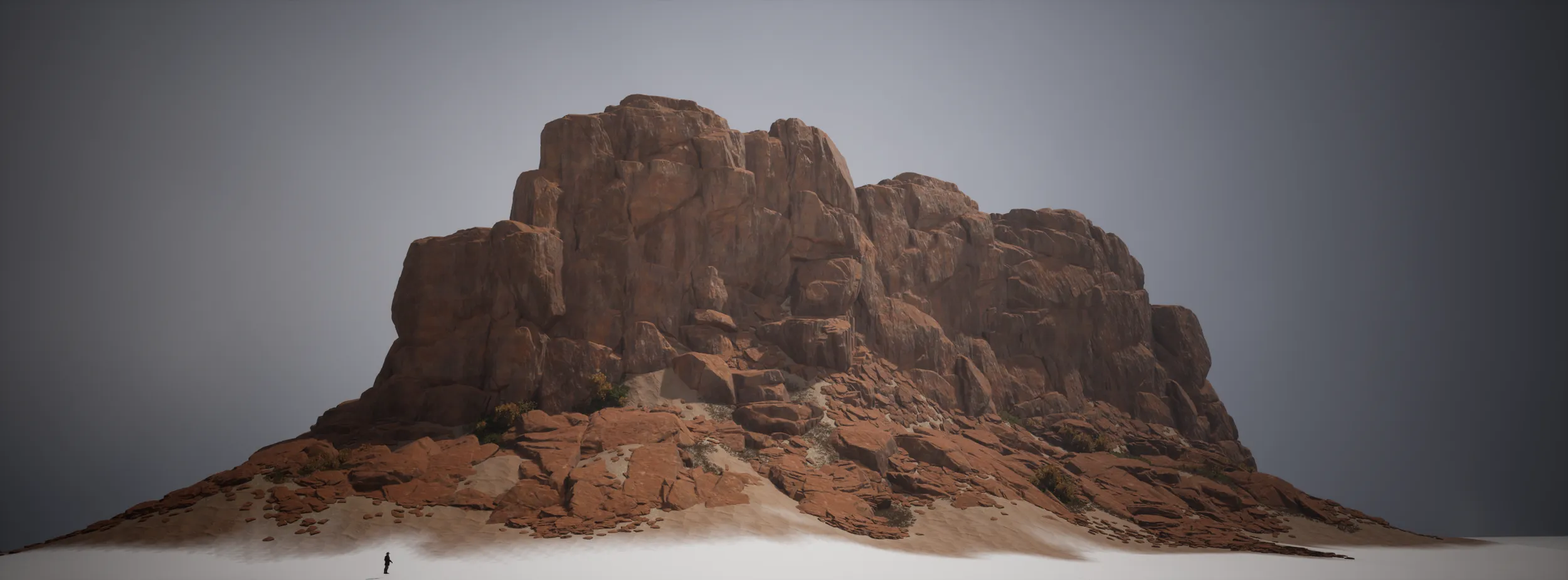 Updated desert rock formations from the in-progress desert visual pass.