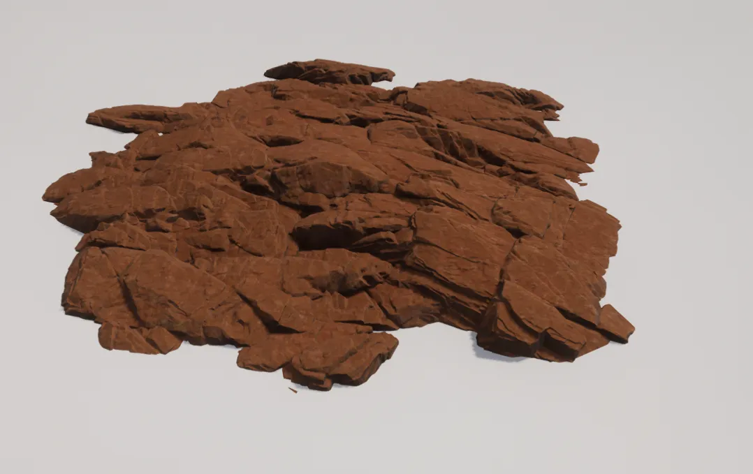 Updated desert rock formations from the in-progress desert visual pass.